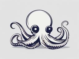 Octopus cartoon  minimal, white background