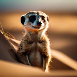 Cute Meerkat on a Sunlit Dune 8k, cinematic, vivid colors