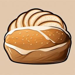 Bread clipart - Loaf of sourdough bread.  vector style illustration, white background