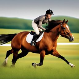 horse clipart - galloping freely in an open field. 