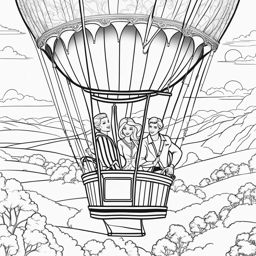 barbie coloring pages - barbie and ken go on a romantic hot air balloon ride. 