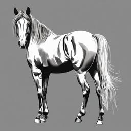 drawing of Belgian horse  minimal rough sketch scribbles,doodles,black and white