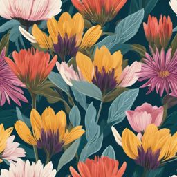 Alpine Flowers in Bloom clipart - Blooming flowers at high altitudes, ,vector color clipart,minimal