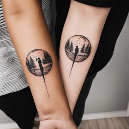 matching couple tattoo representing your love and connection with your partner. 