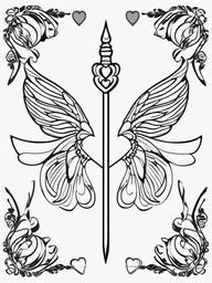 Hearts and Arrows Coloring Pages - Classic Cupid’s Arrows with Hearts  minimal black outline printable sheet, coloring page