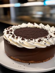 stracciatella gelato cake with chocolate flakes, indulged at an italian gelateria. 