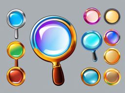 Magnifying glass clipart - Magnifying glass for search and zoom,  color clipart, vector art