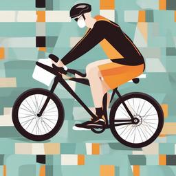 Sport clipart - cycling with a bike  vector clipart