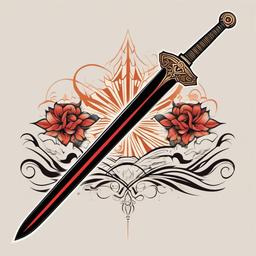 ancient sword tattoo  simple vector color tattoo