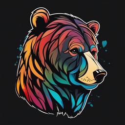 cool bear tattoo  simple vector color tattoo