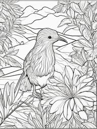 Kiwi Coloring Pages - Flightless Bird of New Zealand  minimal black outline printable sheet, coloring page