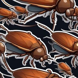 Cockroach cartoon - resilient insect  cartoon sticker style