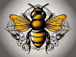 bee with a crown tattoo  vector tattoo design