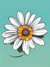 Daisy clipart - daisy with sun rays shining behind it  color,minimalist,vector clipart