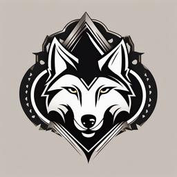 wolf head logo style with ace of spades in a modern design