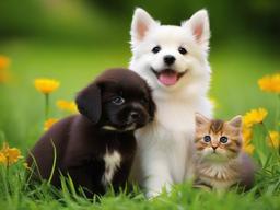 Cute Cats And Dogs Wallpaper - Adorable cats and dogs together  ,desktop background wallpaper