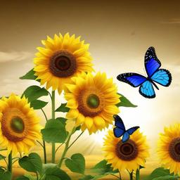 Sunflower Background Wallpaper - sunflower and butterfly wallpaper  