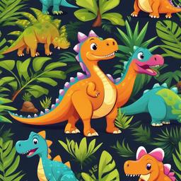 Dinosaur Cartoon Art,Playful and colorful cartoon dinosaur illustrations  vector clipart