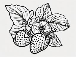 strawberry vine tattoo black and white  simple vector color tattoo