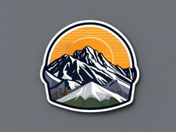 Mount Charleston sticker- Snow-capped mountain near Las Vegas, Nevada, , sticker vector art, minimalist design