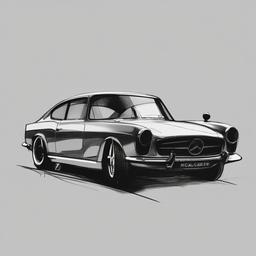 a sketch of a car  minimal rough scribbles,doodles,black and white