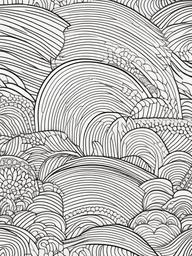 Rainbow Coloring Page - Large rainbow with intricate patterns.  easy,simple,minimal,coloring pages,black and white outline