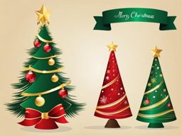 christmas tree clipart - decorated christmas tree illustration. 