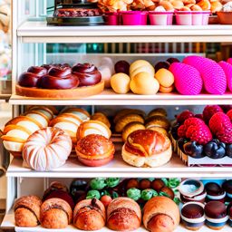 french patisserie, indulging in decadent pastries, macarons, and croissants at a parisian patisserie. 