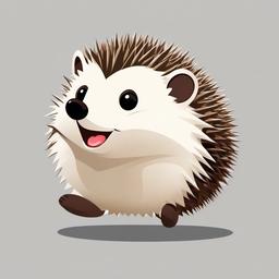 Hedgehog cartoon - small, spiky animal that rolls into a ball  