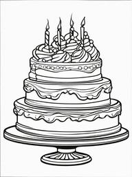 Cake Coloring Pages - Gingerbread cake with festive icing  simple coloring pages