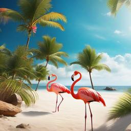 Beach Background Wallpaper - flamingo beach wallpaper  