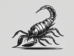 drawing of a cartoon scorpion  minimal rough sketch scribbles,doodles,black and white