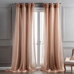 Silk organza curtains with elegance top view, product photoshoot realistic background, hyper detail, high resolution