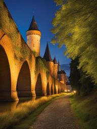 weser renaissance route - create an artwork inspired by the weser renaissance route, featuring fairytale-like castles and picturesque towns. 