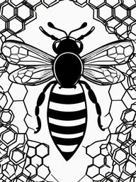 bee with honeycomb tattoo  vector tattoo design