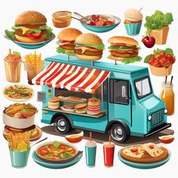 Food clipart - food truck serving delicious dishes  