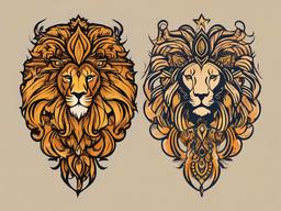 leo and virgo tattoo  simple vector color tattoo