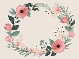 Floral Wreath Clipart - Delicate wreath for decorative uses  minimal design