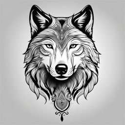 wolf tattoo design black and white 