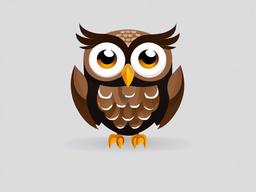 Owl cartoon  minimal, white background