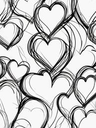 easy sketch of heart  minimal rough sketch scribbles,doodles,black and white