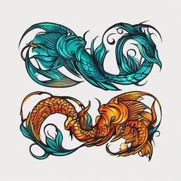 pisces scorpio tattoo  simple vector color tattoo