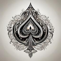 Ace of Spades Tattoo-Creative and stylish tattoo featuring the ace of spades, showcasing artistic design and symbolism.  simple color tattoo,white background