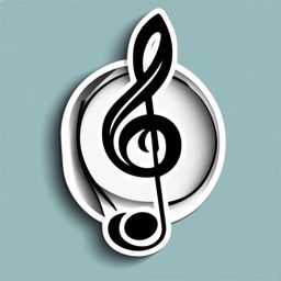 Musical Note Sticker - Expressing musical talent and passion with the iconic musical note, , sticker vector art, minimalist design