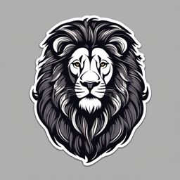 Lion Sticker - A proud lion with a majestic mane, ,vector color sticker art,minimal
