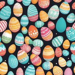 Easter Eggs clipart - Decorated Easter eggs in a basket, ,vector color clipart,minimal