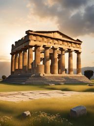 enigmatic paestum ruins - create an artwork that captures the enigma of paestum's ancient greek temples, shrouded in history. 