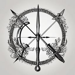 bow and arrow tattoo  vector tattoo design
