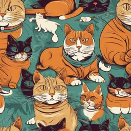 Cat Comedy Illustration - Illustration filled with humorous elements involving a cat. , t shirt vector art