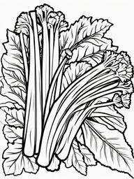 Vegetable Coloring Pages - Celery sticks with leaves  simple coloring pages